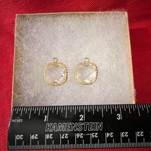Rivka Friedman Gold and Clear Gem Earrings